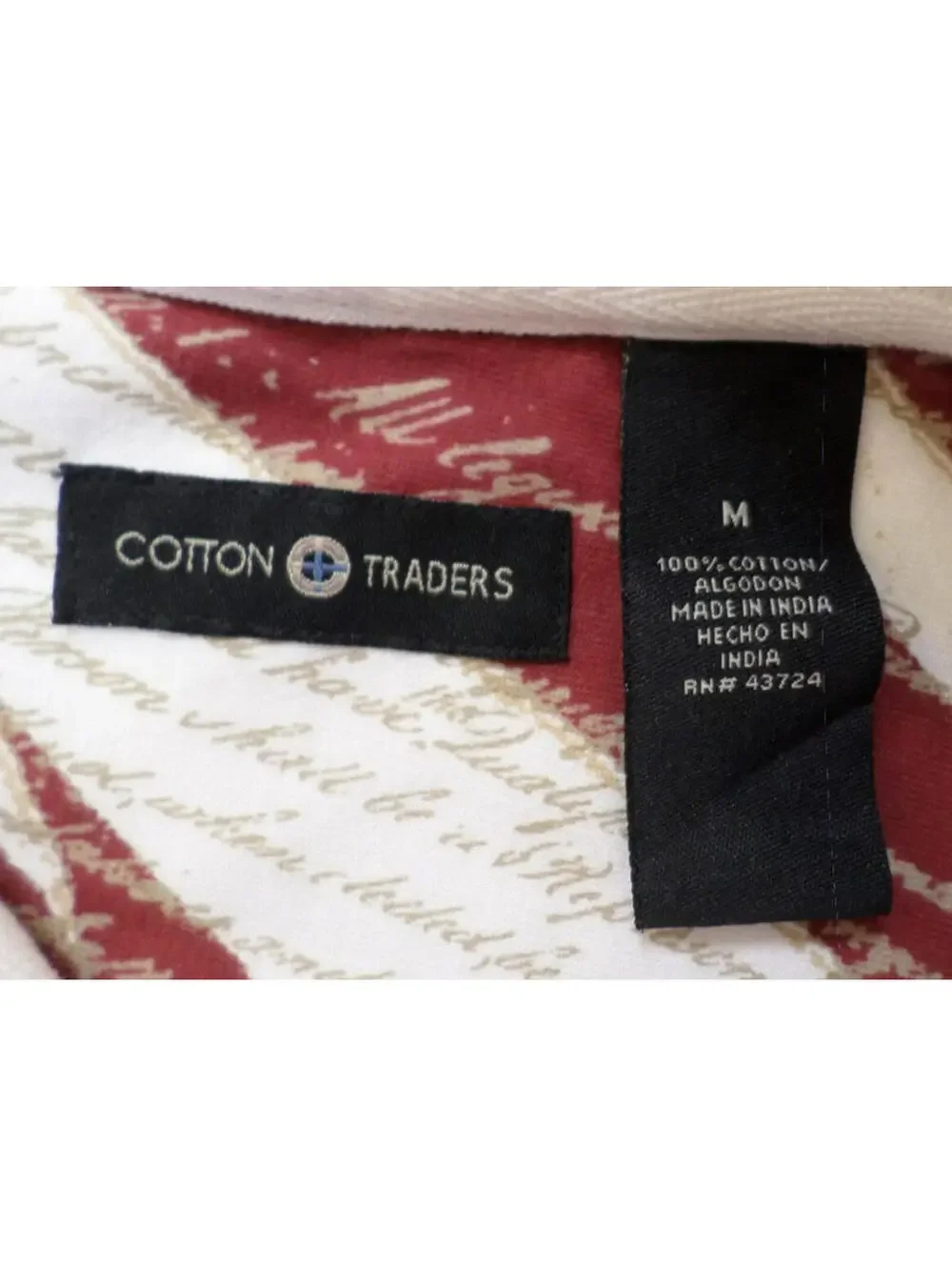 DESIGNER COTTON TRADERS WE THE PEOPLE COTTON POLO AMERICAN FLAG SHIRT MEDIUM - Picture 6 of 12